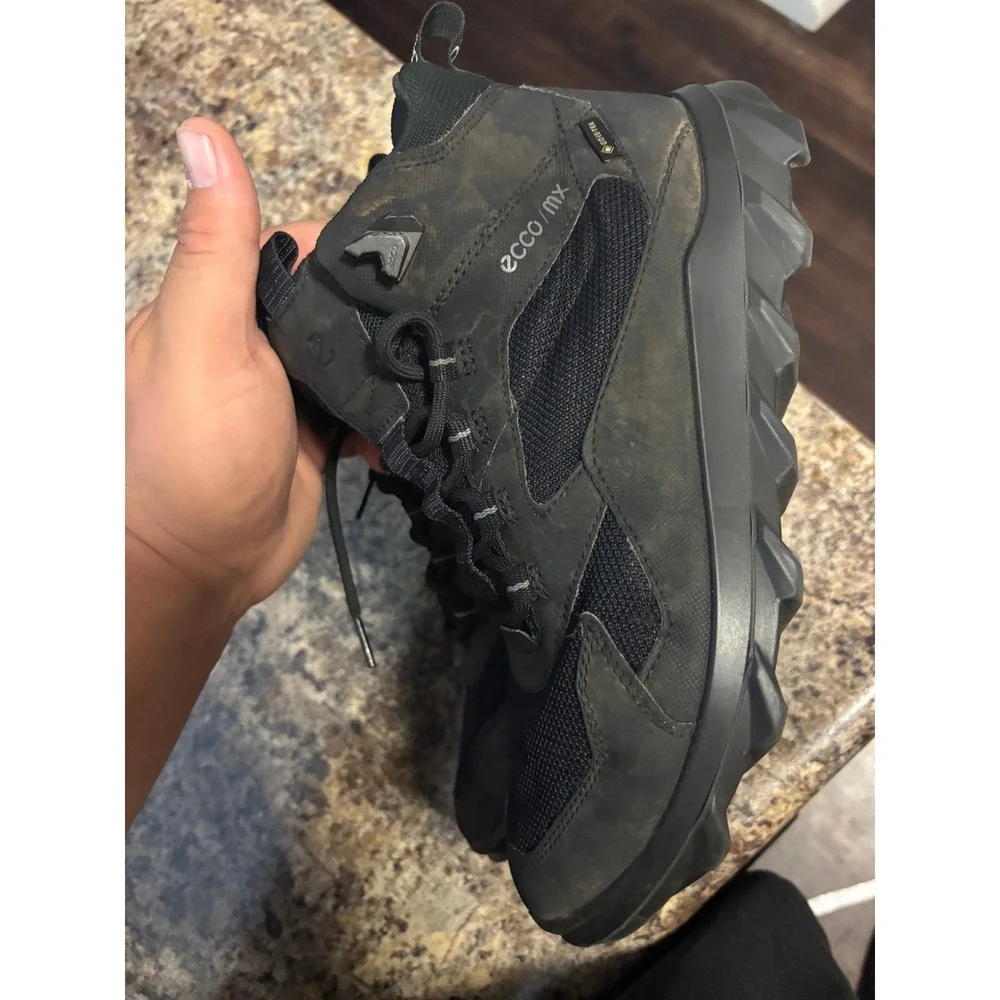 ECCO MX Mid GTX Mens Hiking Boots Black Gore-Tex Waterproof 820223-51052 Size 38